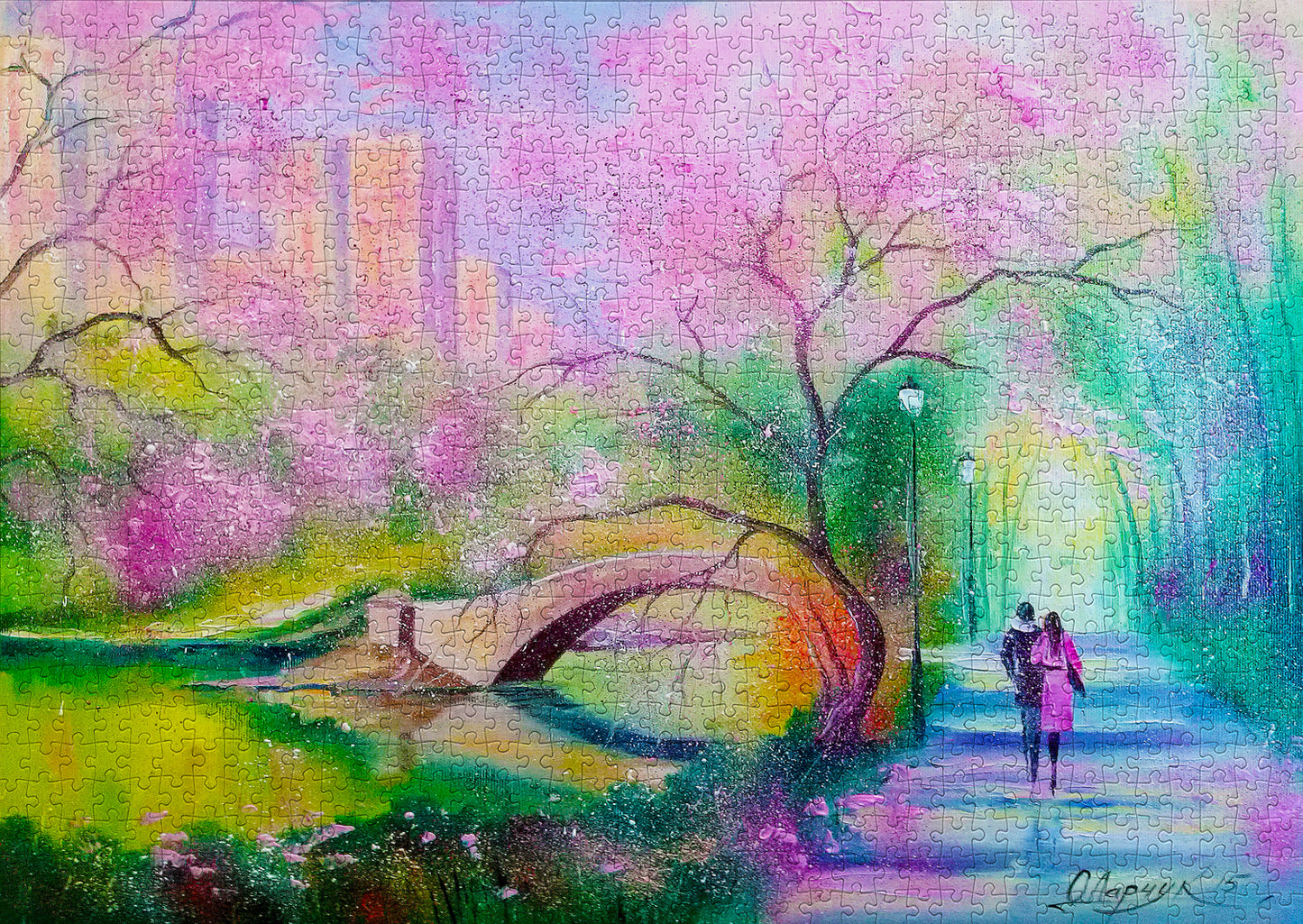 1000 Pieces Jigsaw Puzzle - A Walk In A City Park (1681)