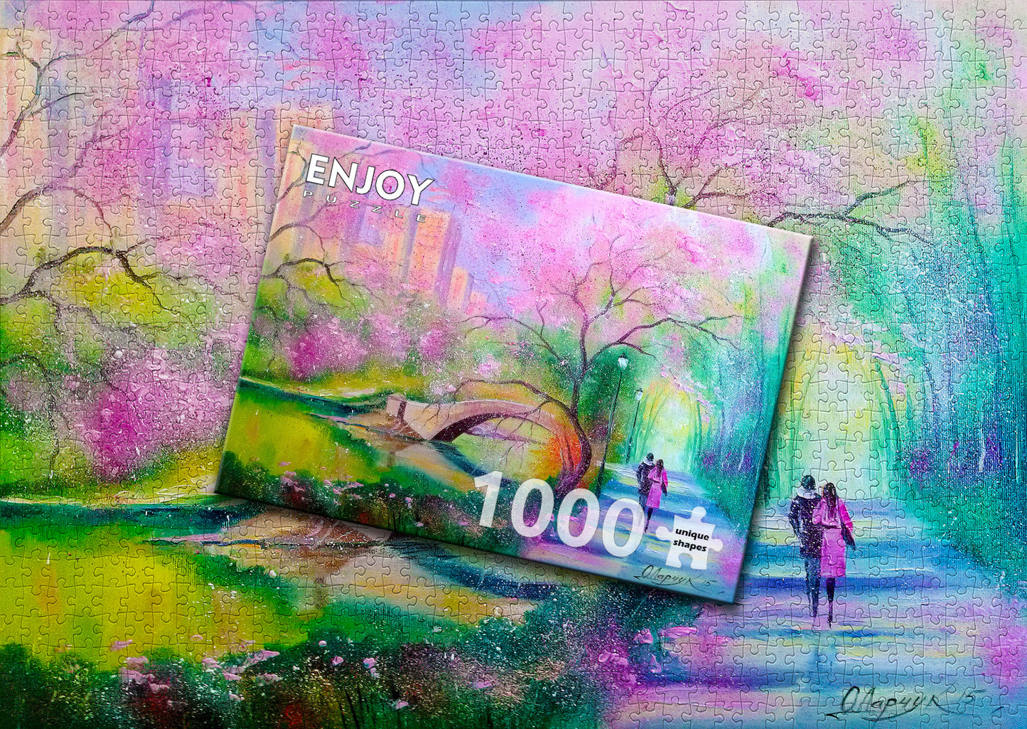 1000 Pieces Jigsaw Puzzle - A Walk In A City Park (1681)