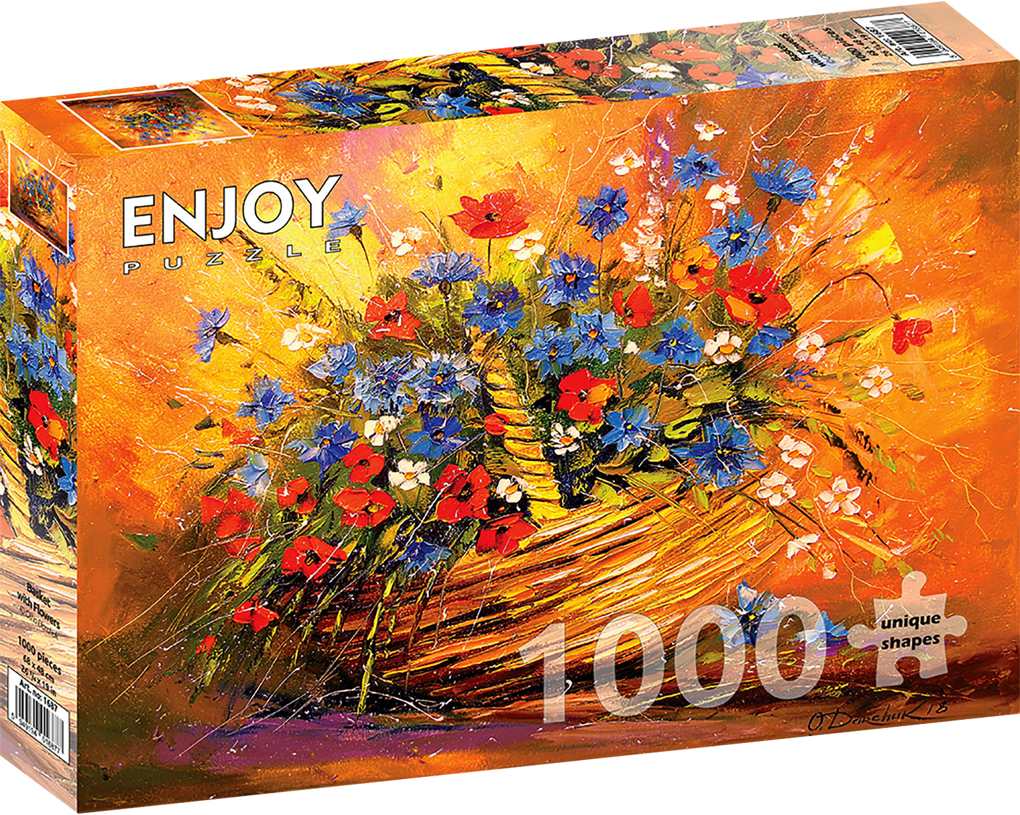 1000 Pieces Jigsaw Puzzle - Basket with Flowers (1687)