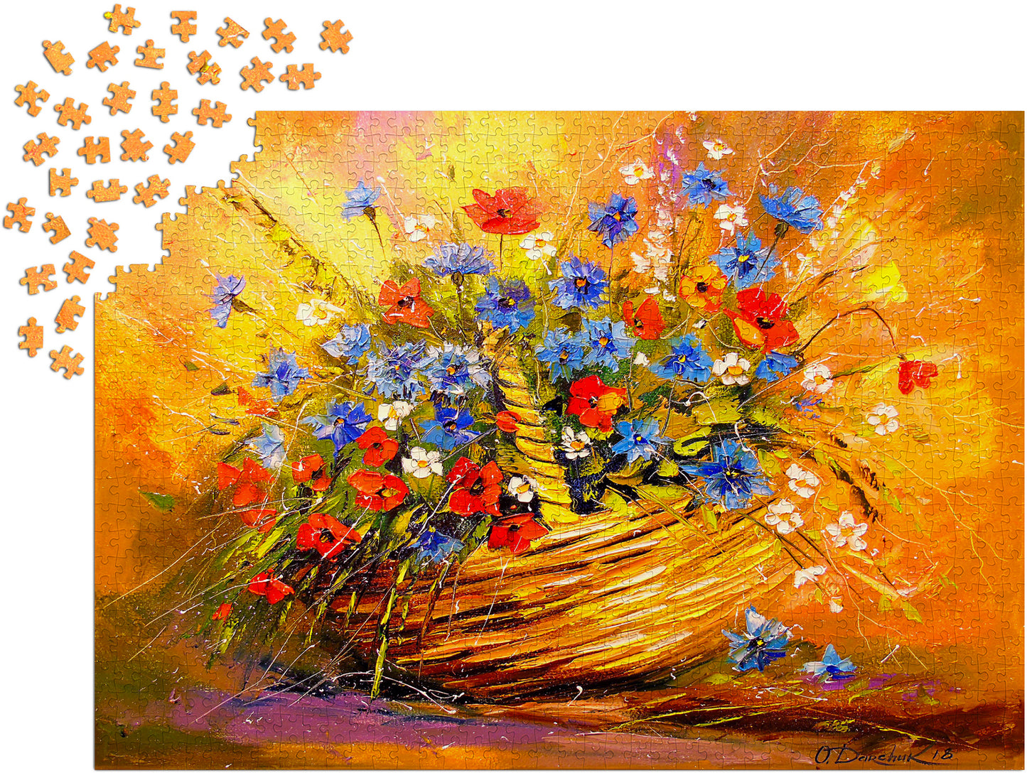 1000 Pieces Jigsaw Puzzle - Basket with Flowers (1687)
