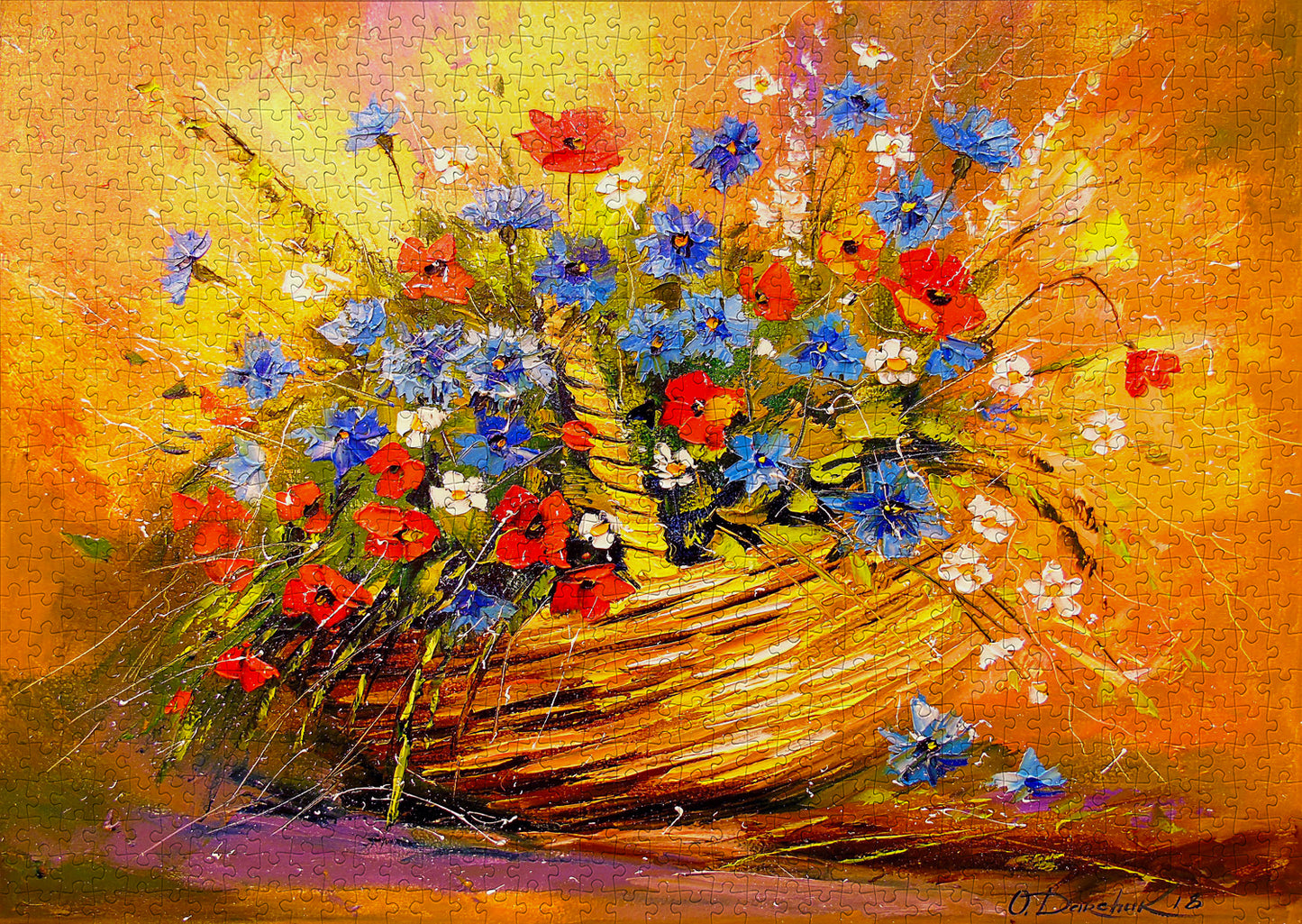 1000 Pieces Jigsaw Puzzle - Basket with Flowers (1687)