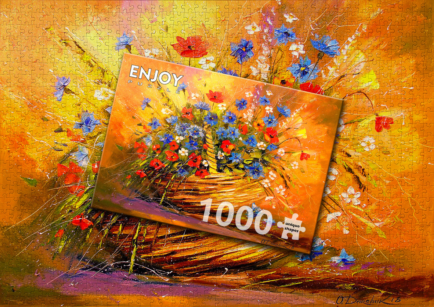 1000 Pieces Jigsaw Puzzle - Basket with Flowers (1687)