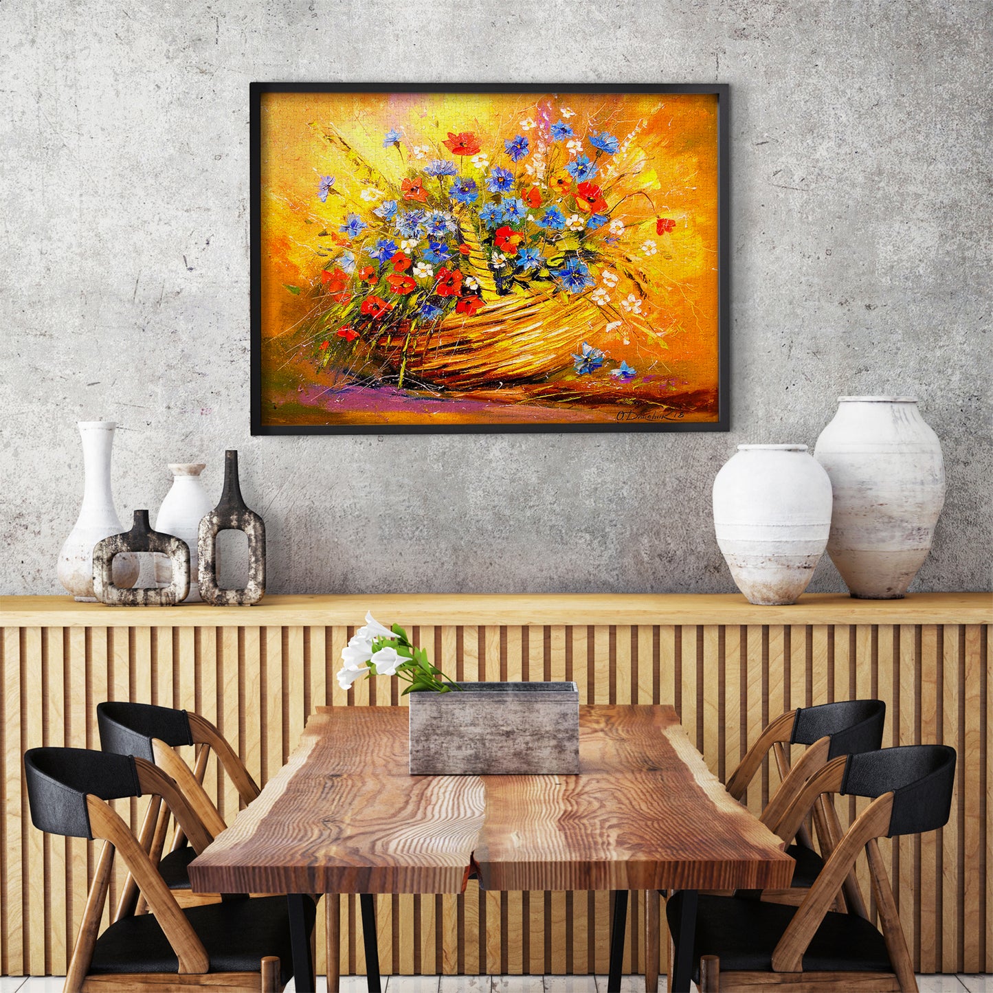1000 Pieces Jigsaw Puzzle - Basket with Flowers (1687)