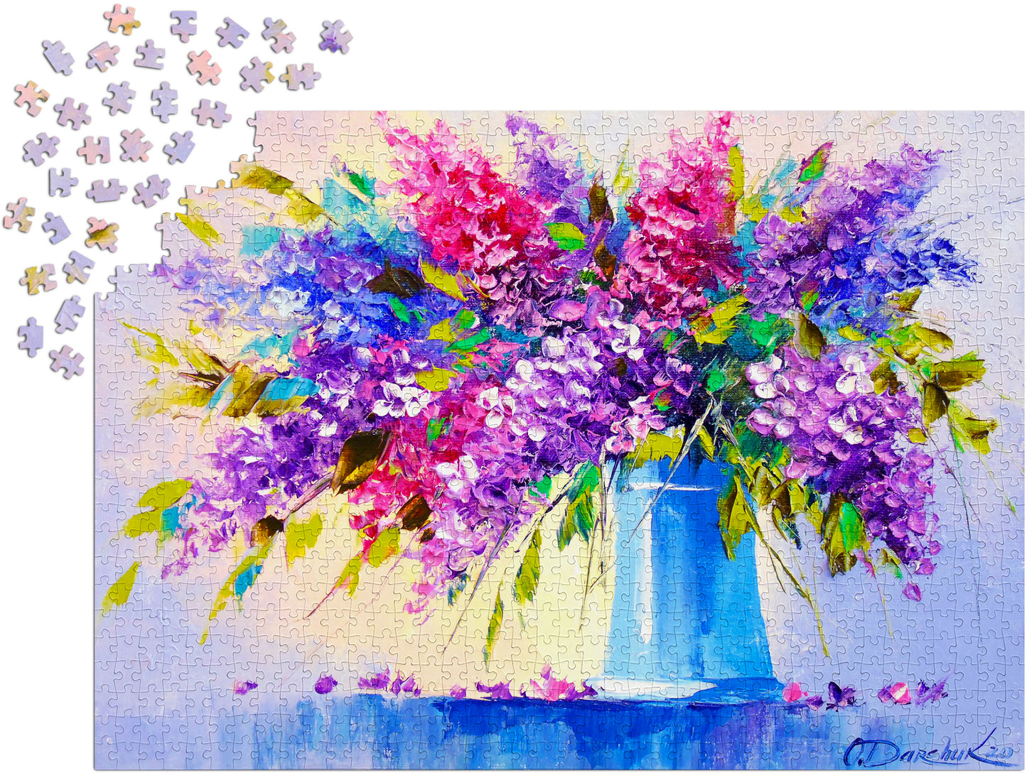 1000 Pieces Jigsaw Puzzle - Bouquet of Lilacs in a Vase (1696)