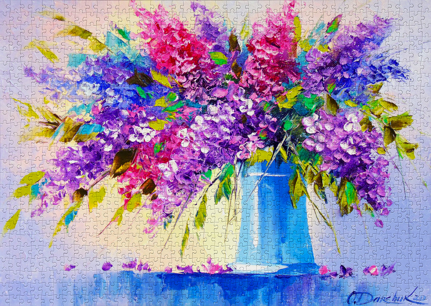 1000 Pieces Jigsaw Puzzle - Bouquet of Lilacs in a Vase (1696)