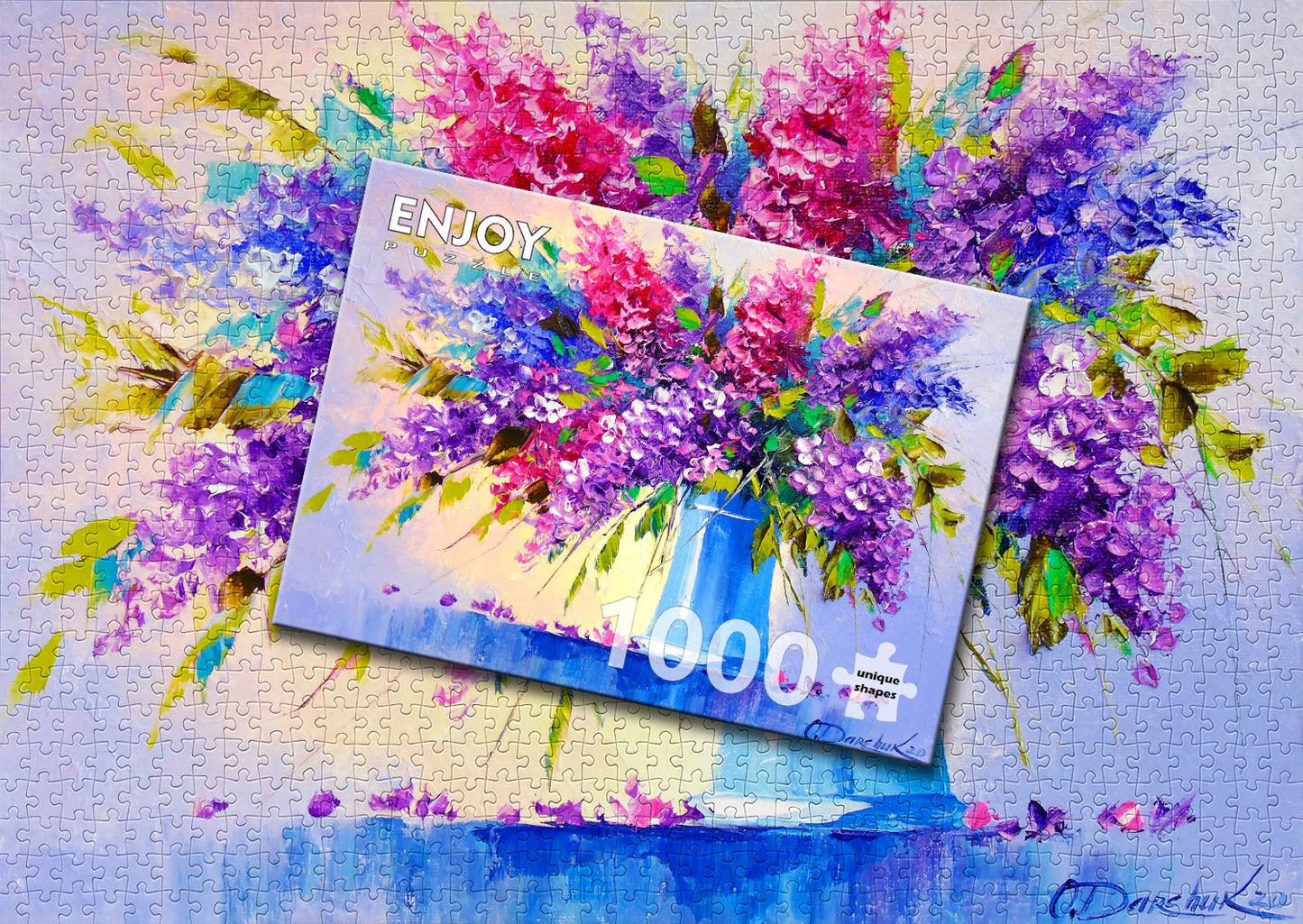 1000 Pieces Jigsaw Puzzle - Bouquet of Lilacs in a Vase (1696)