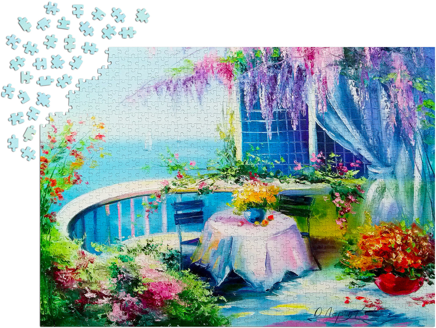 1000 Pieces Jigsaw Puzzle - Flowering Balcony (1708)