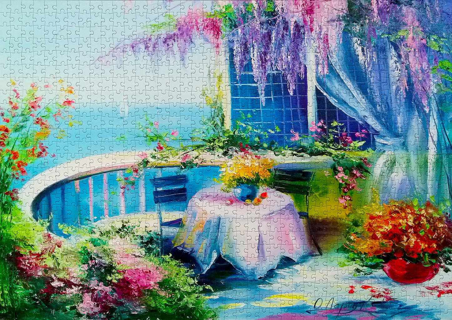 1000 Pieces Jigsaw Puzzle - Flowering Balcony (1708)