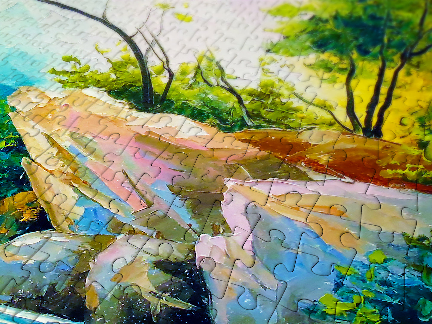 1000 Pieces Jigsaw Puzzle - In the Woods near the Waterfall (1714)