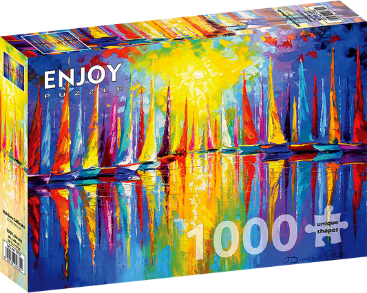 1000 Pieces Jigsaw Puzzle - Rainbow Sailboats (1732)