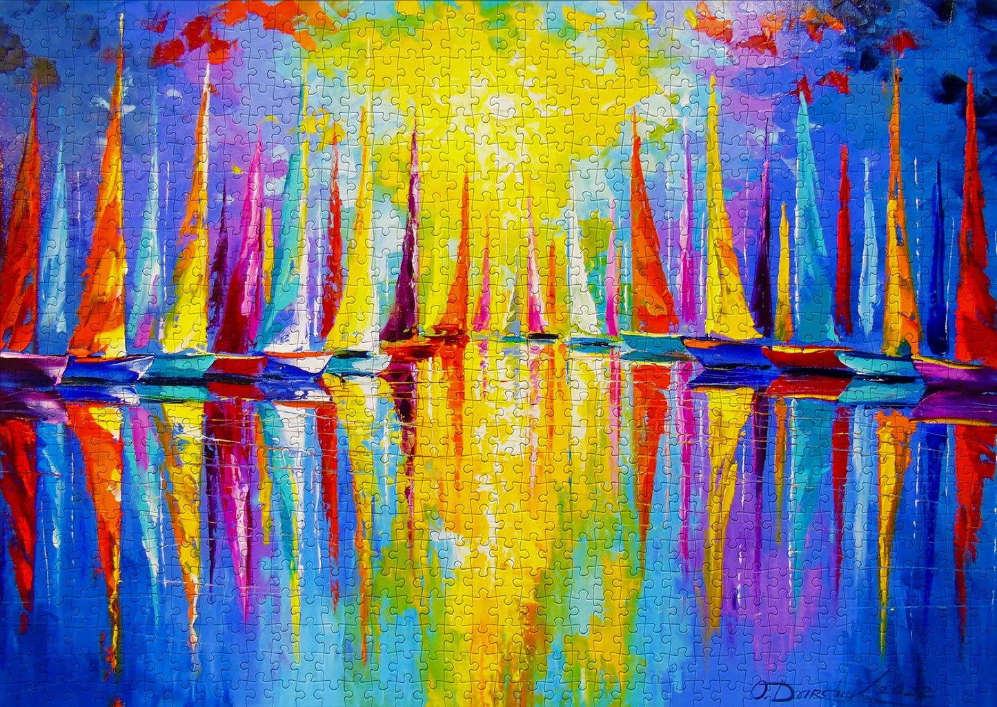 1000 Pieces Jigsaw Puzzle - Rainbow Sailboats (1732)