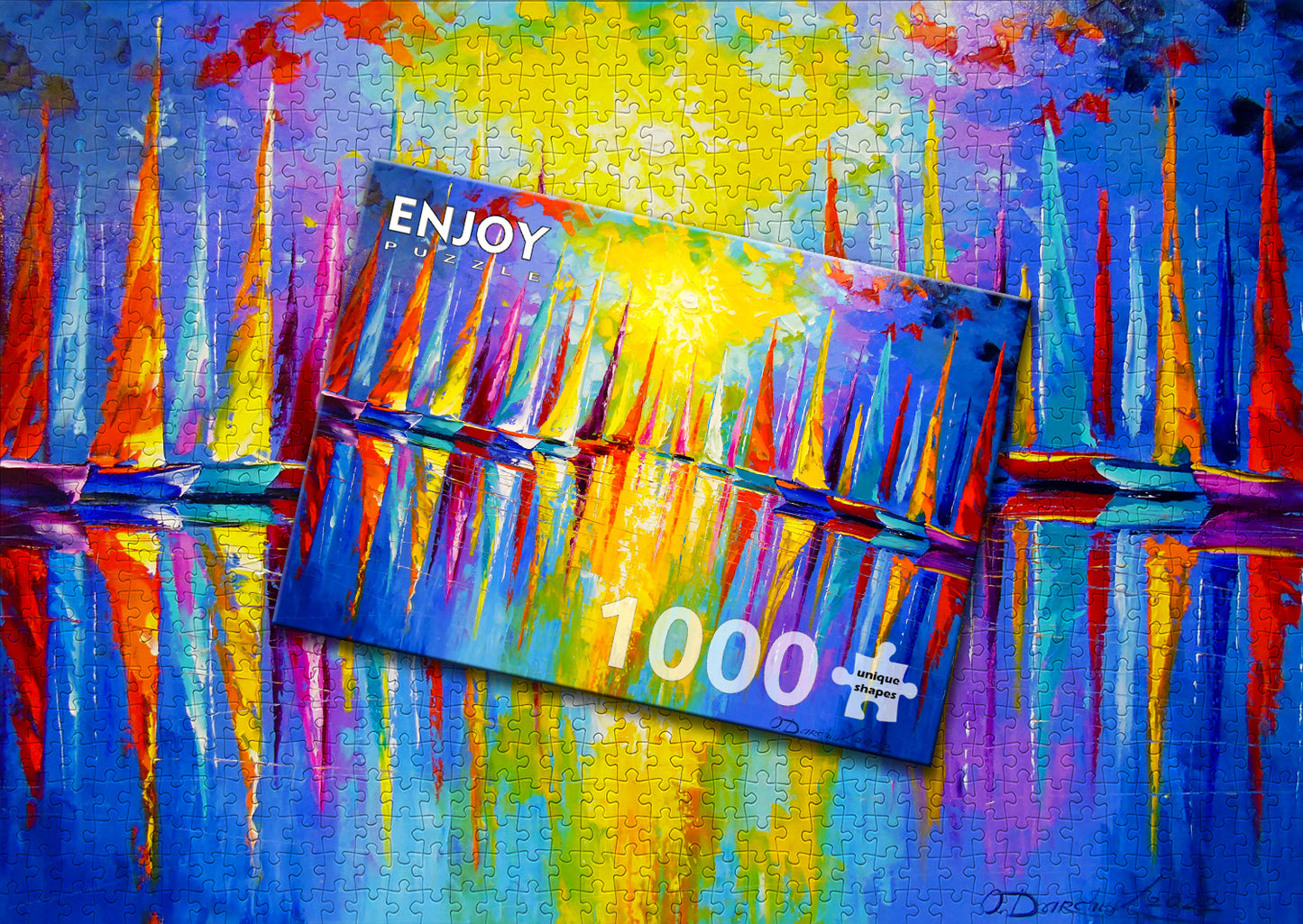 1000 Pieces Jigsaw Puzzle - Rainbow Sailboats (1732)