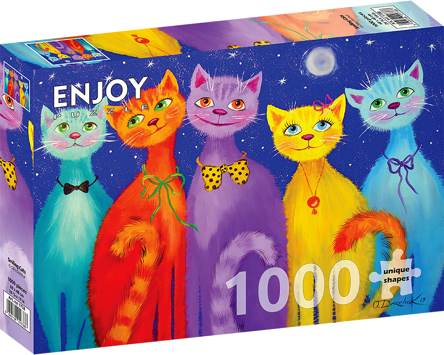 1000 Pieces Jigsaw Puzzle - Smiling Cats (1738)