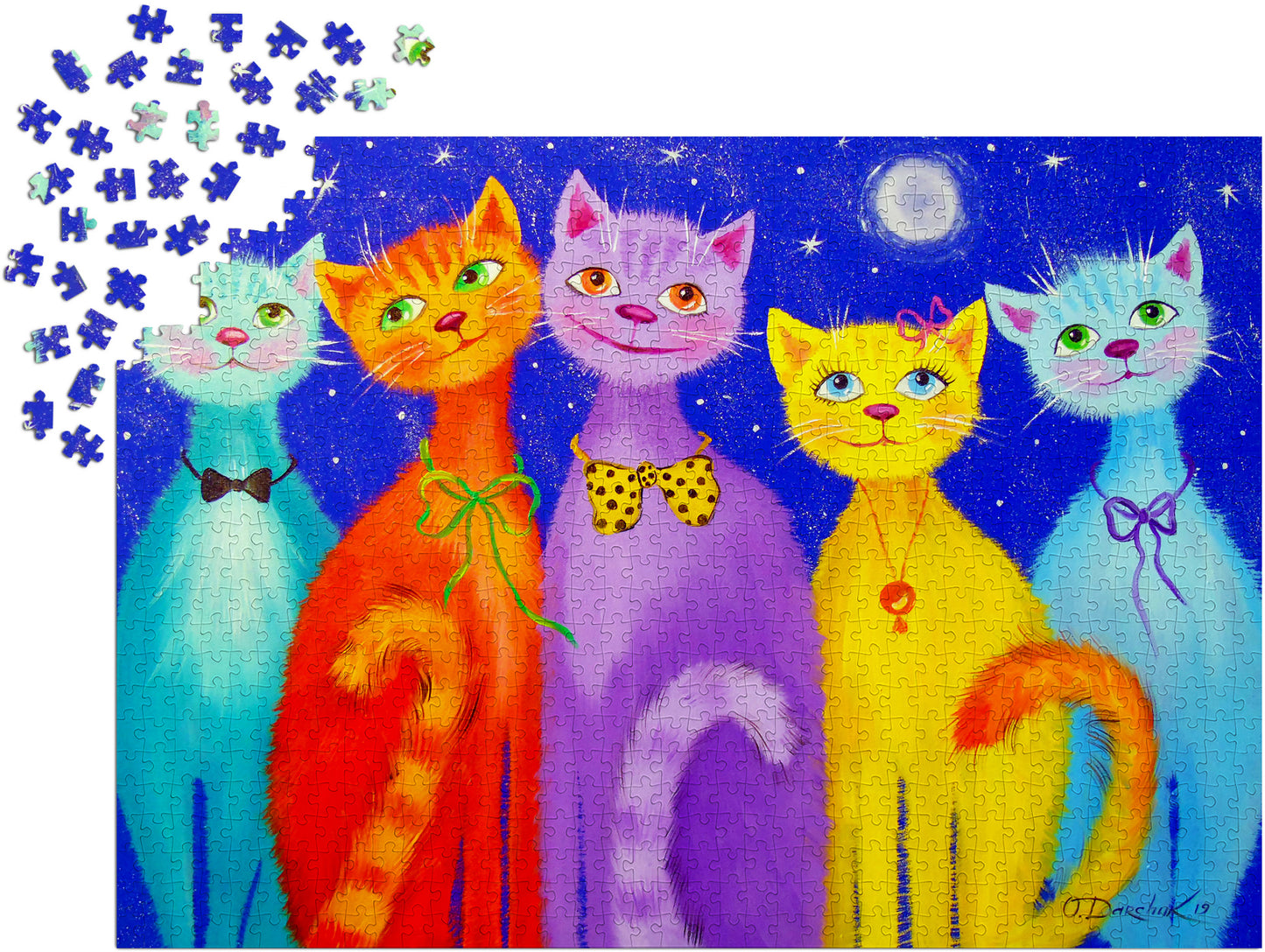 1000 Pieces Jigsaw Puzzle - Smiling Cats (1738)