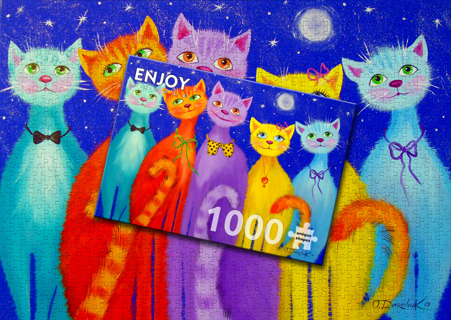 1000 Pieces Jigsaw Puzzle - Smiling Cats (1738)