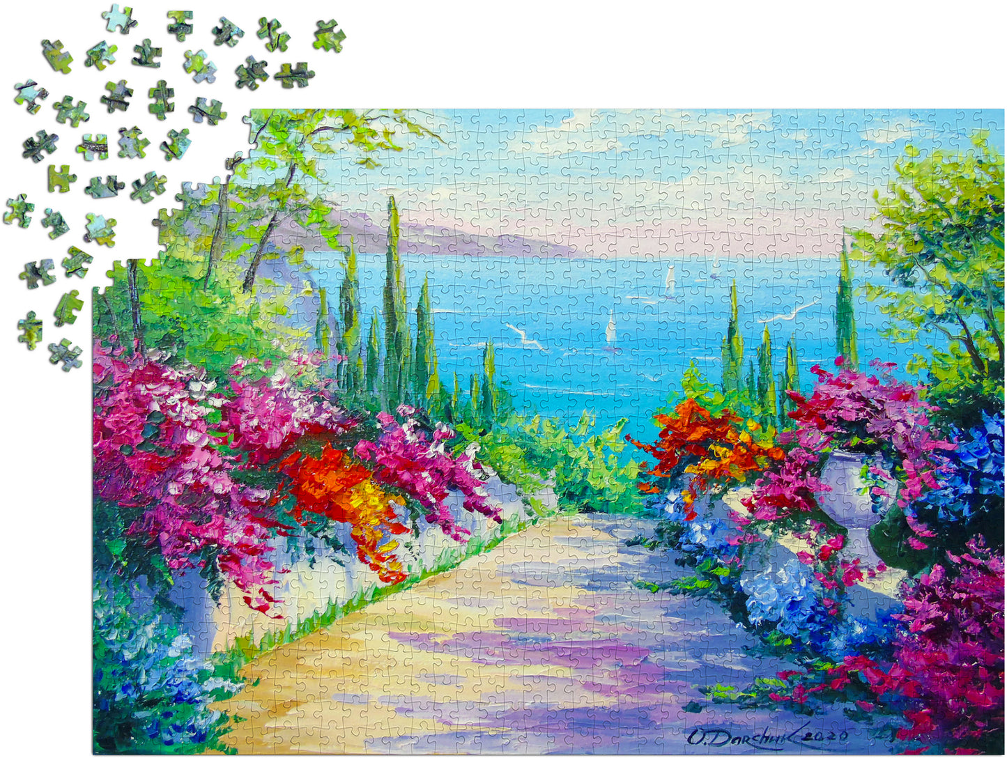 1000 Pieces Jigsaw Puzzle - Sunny Road to the Sea (1747)