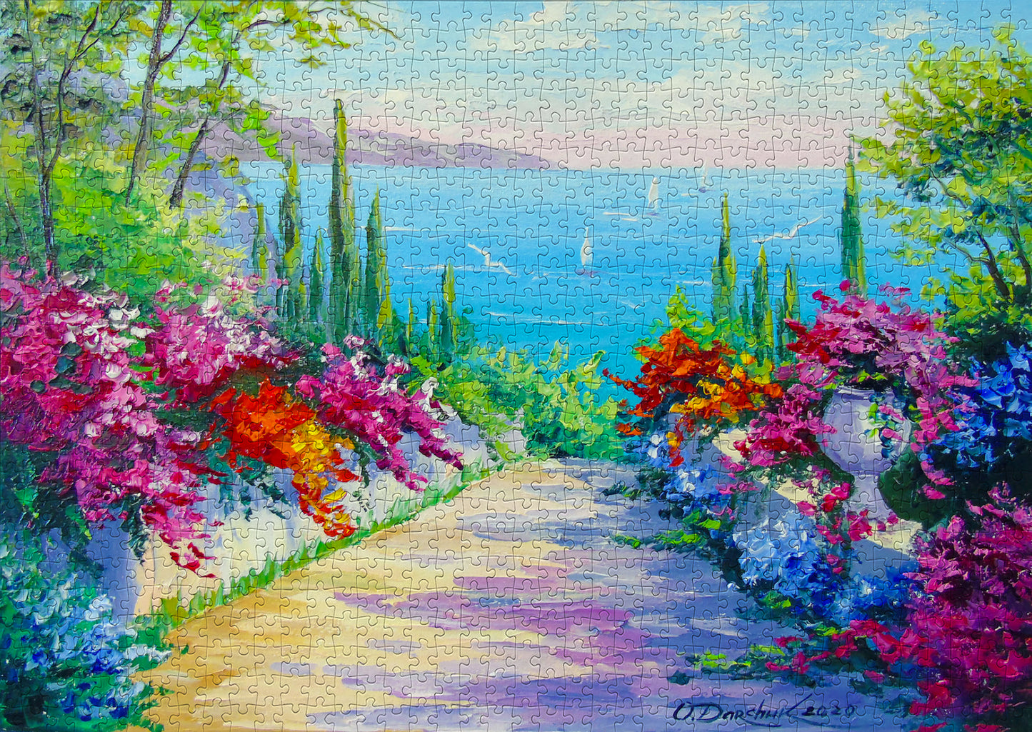 1000 Pieces Jigsaw Puzzle - Sunny Road to the Sea (1747)