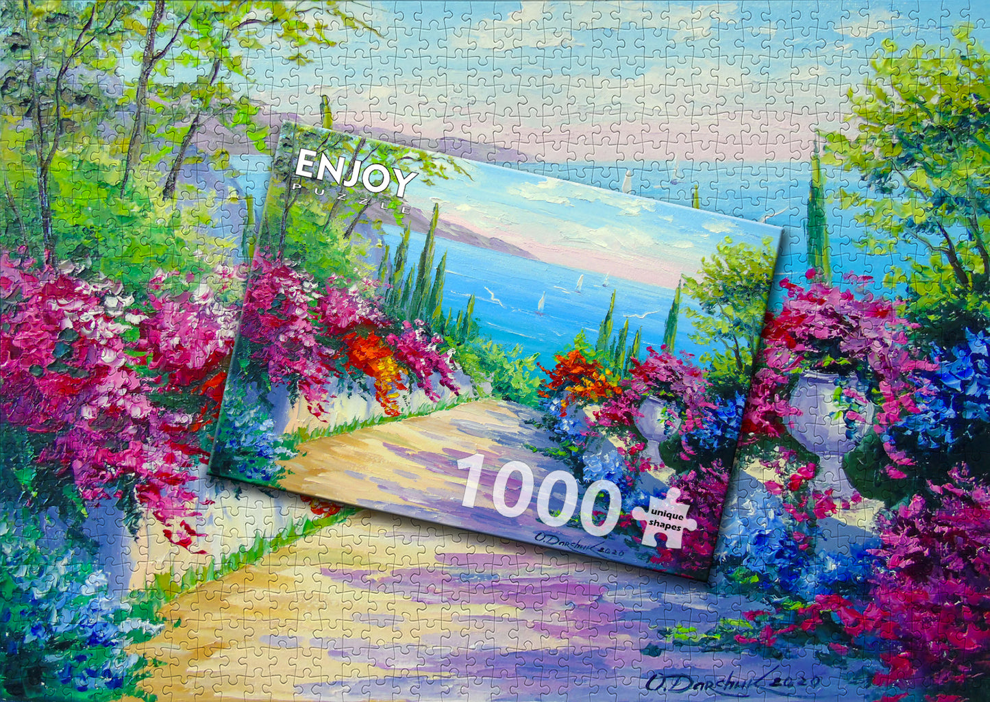 1000 Pieces Jigsaw Puzzle - Sunny Road to the Sea (1747)