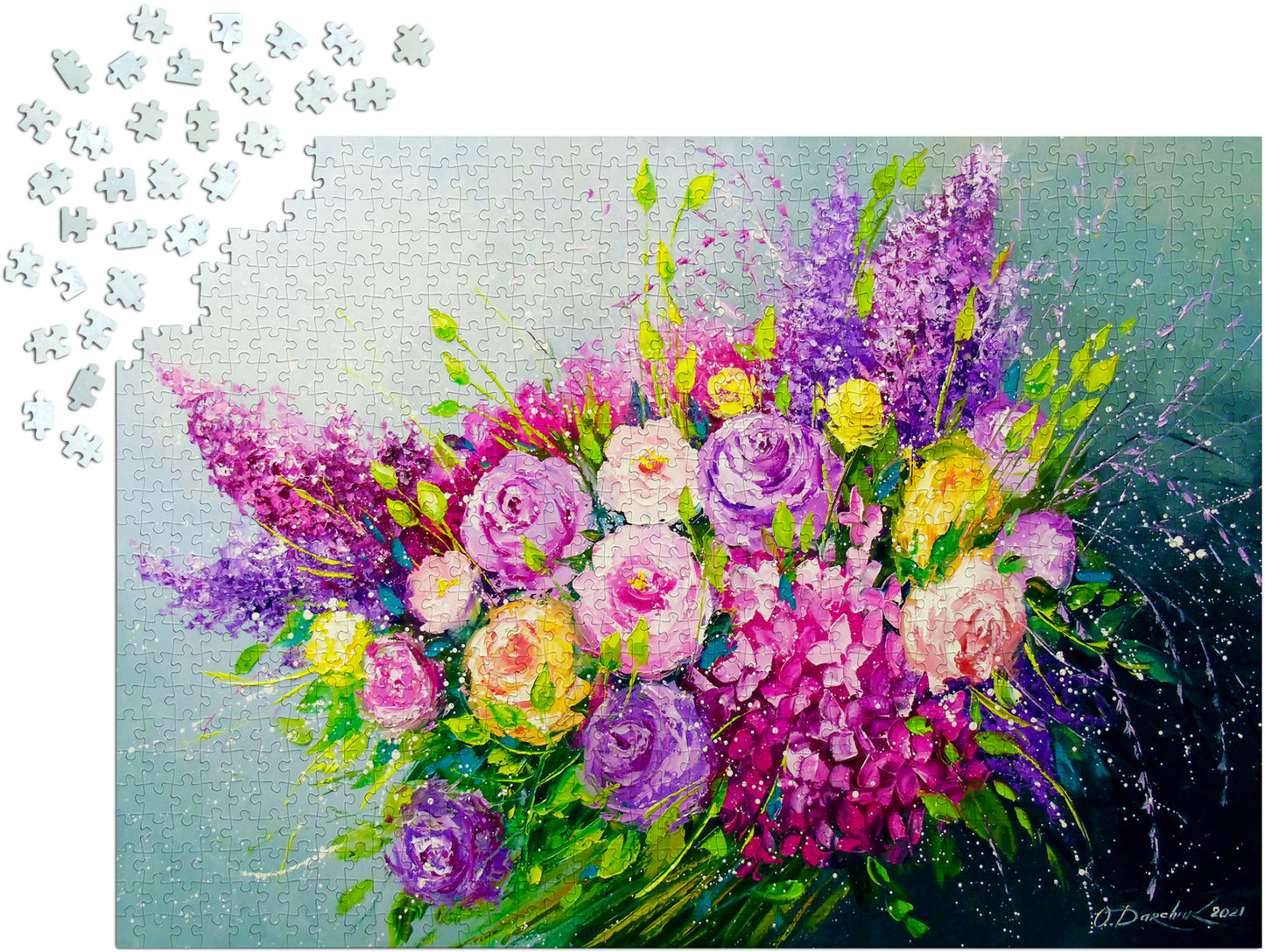 1000 Pieces Jigsaw Puzzle - A Bouquet of Roses for Her (1762)