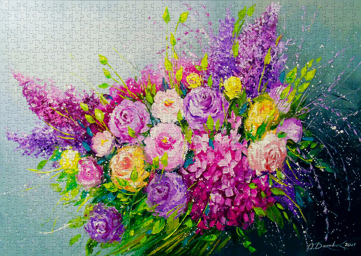 1000 Pieces Jigsaw Puzzle - A Bouquet of Roses for Her (1762)