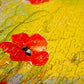 Close-up of the matte, glare-free surface and the interlocking pieces - Poppies in the Moonlight