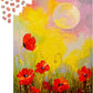Loose puzzle pieces showing the unique cut - Poppies in the Moonlight