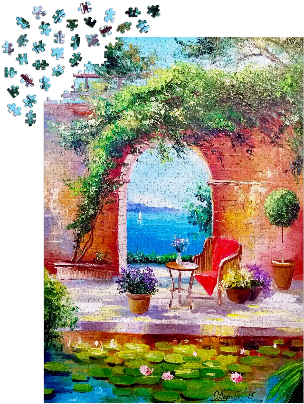 1000 Pieces Jigsaw Puzzle - Sea View Through the Arch (1838)