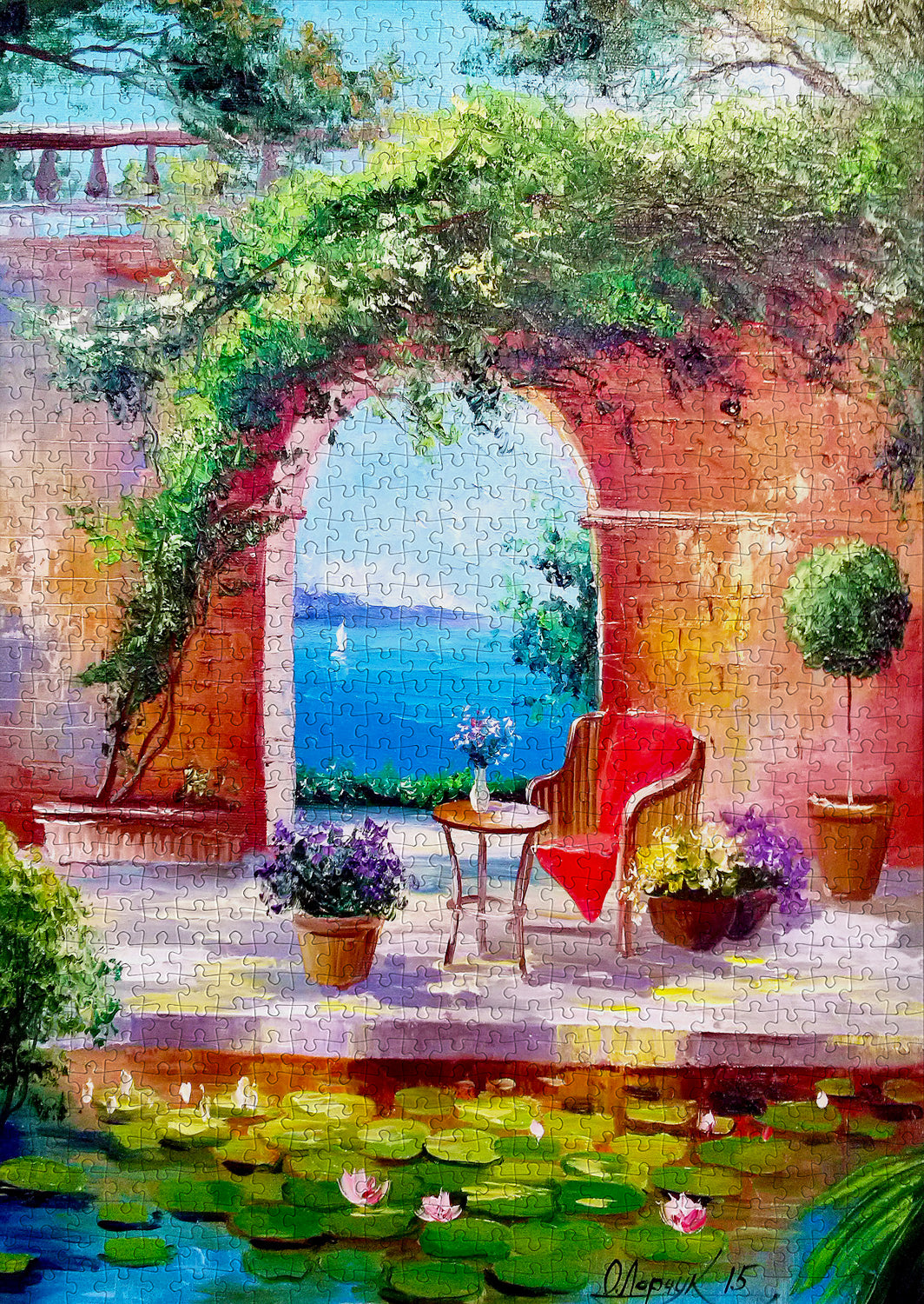 1000 Pieces Jigsaw Puzzle - Sea View Through the Arch (1838)