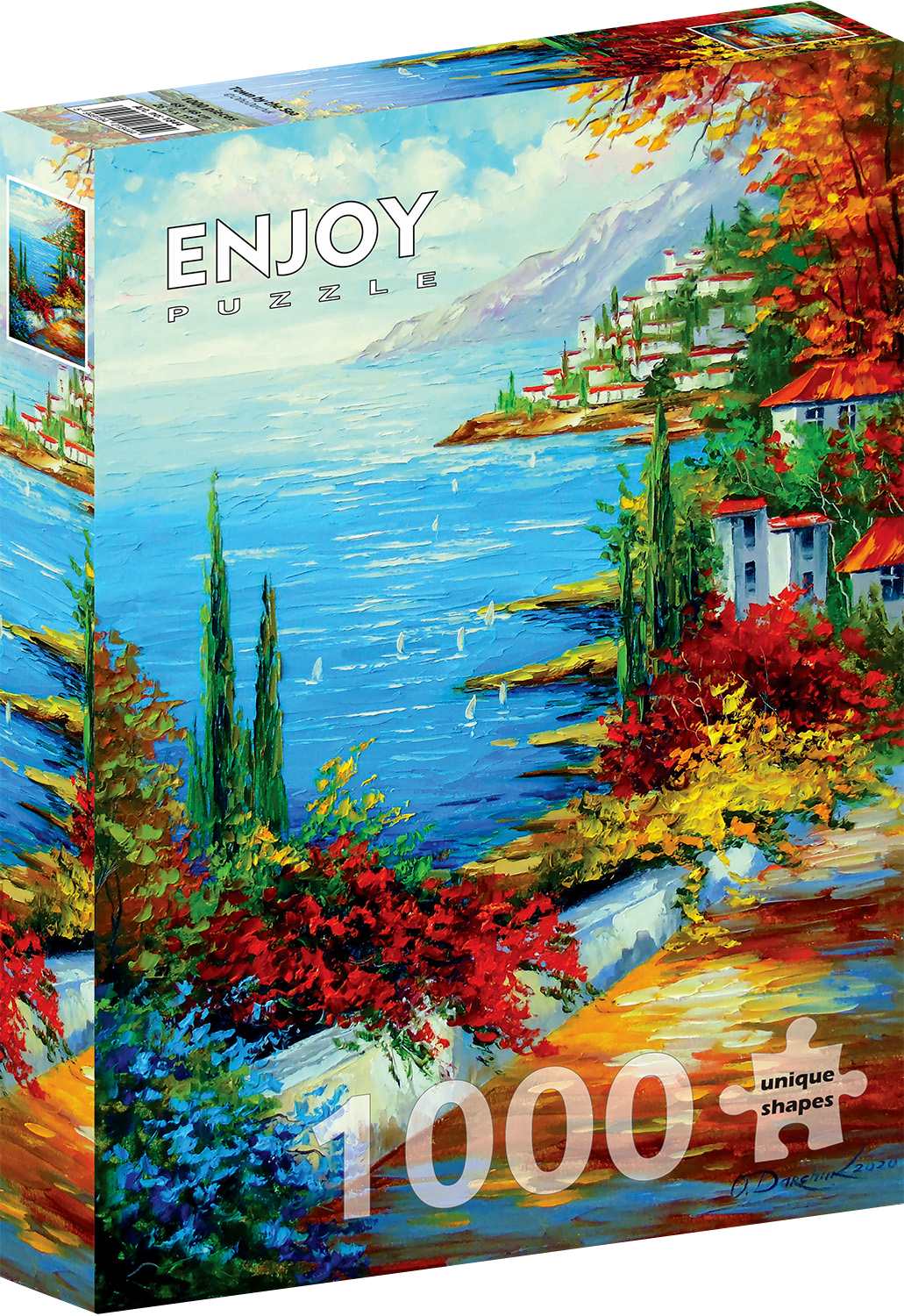 1000 Pieces Jigsaw Puzzle - Town by the Sea (1844)