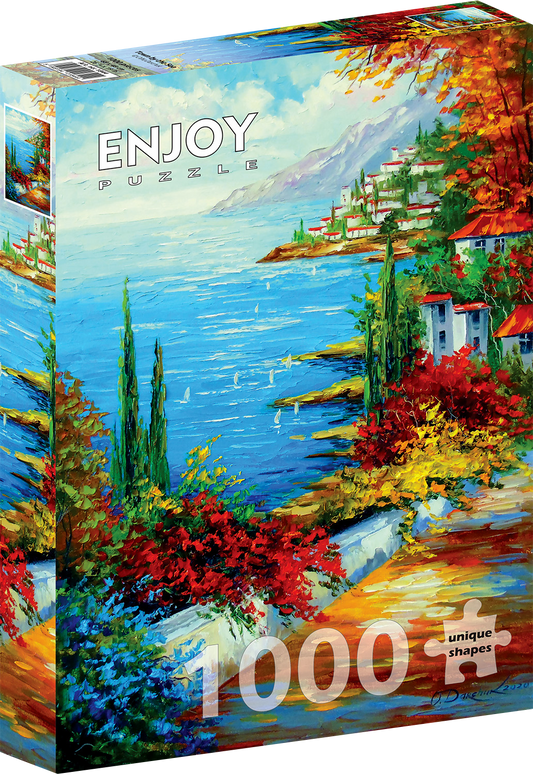 1000 Pieces Jigsaw Puzzle - Town by the Sea (1844)
