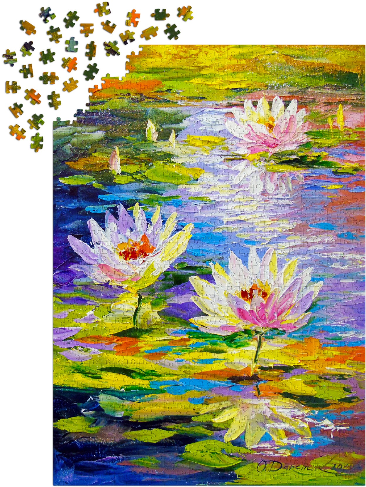 1000 Pieces Jigsaw Puzzle - Water Lilies in the Pond (1847)