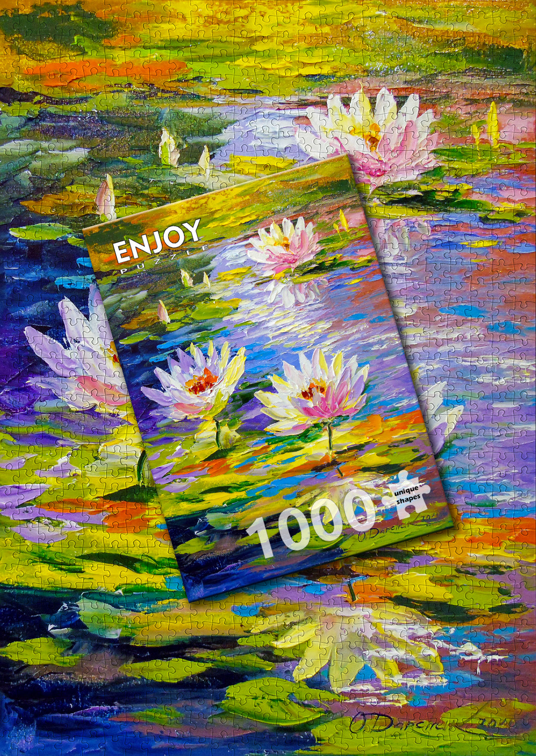 1000 Pieces Jigsaw Puzzle - Water Lilies in the Pond (1847)