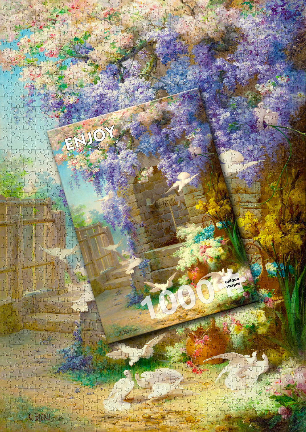 1000 Pieces Jigsaw Puzzle - Eugene Bidau: Le Printemps (1871)