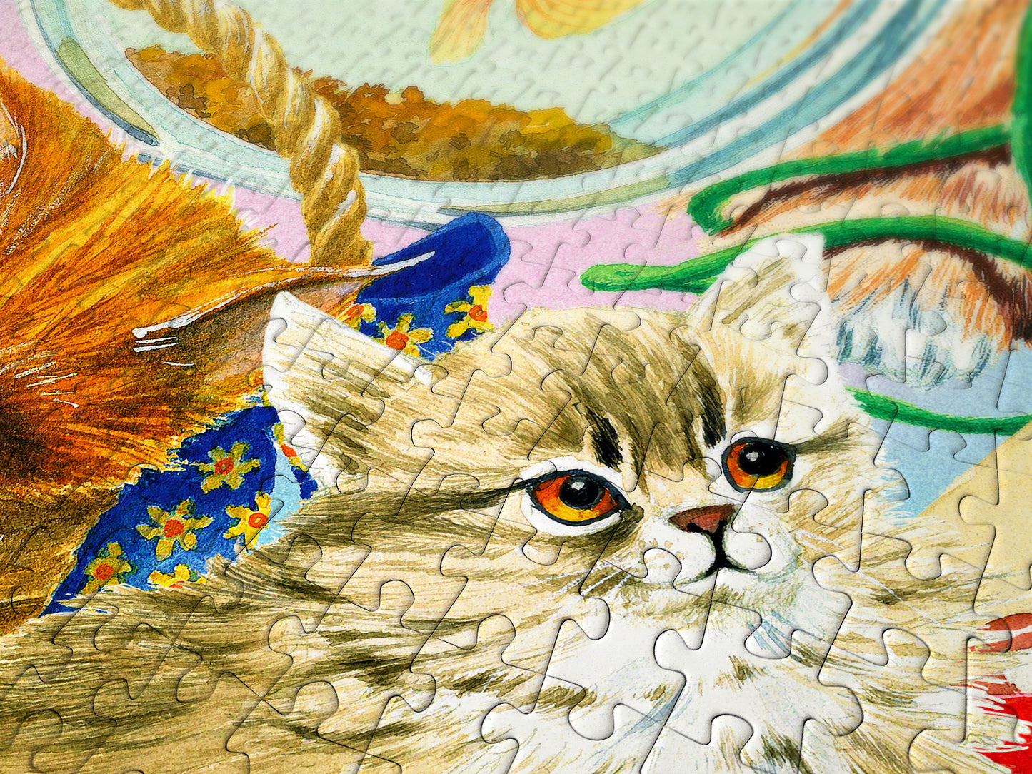 1000 Pieces Jigsaw Puzzle - Curious Cats (1898)