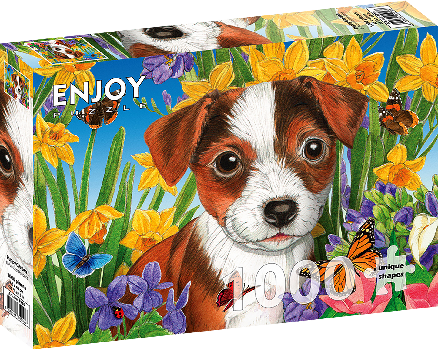 1000 Pieces Jigsaw Puzzle - Puppy Garden (1916)