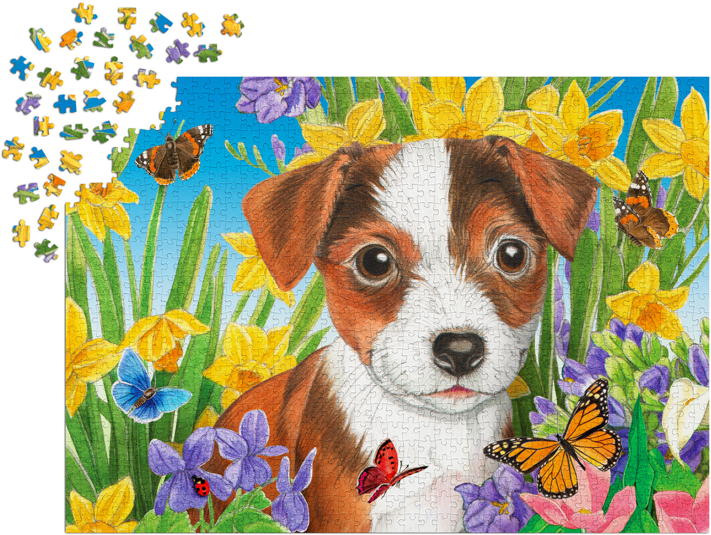1000 Pieces Jigsaw Puzzle - Puppy Garden (1916)