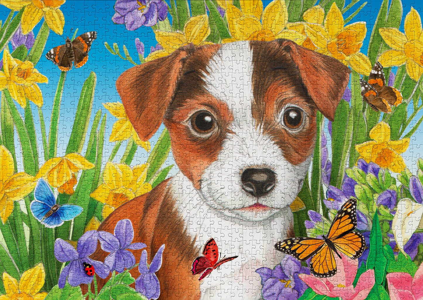 1000 Pieces Jigsaw Puzzle - Puppy Garden (1916)