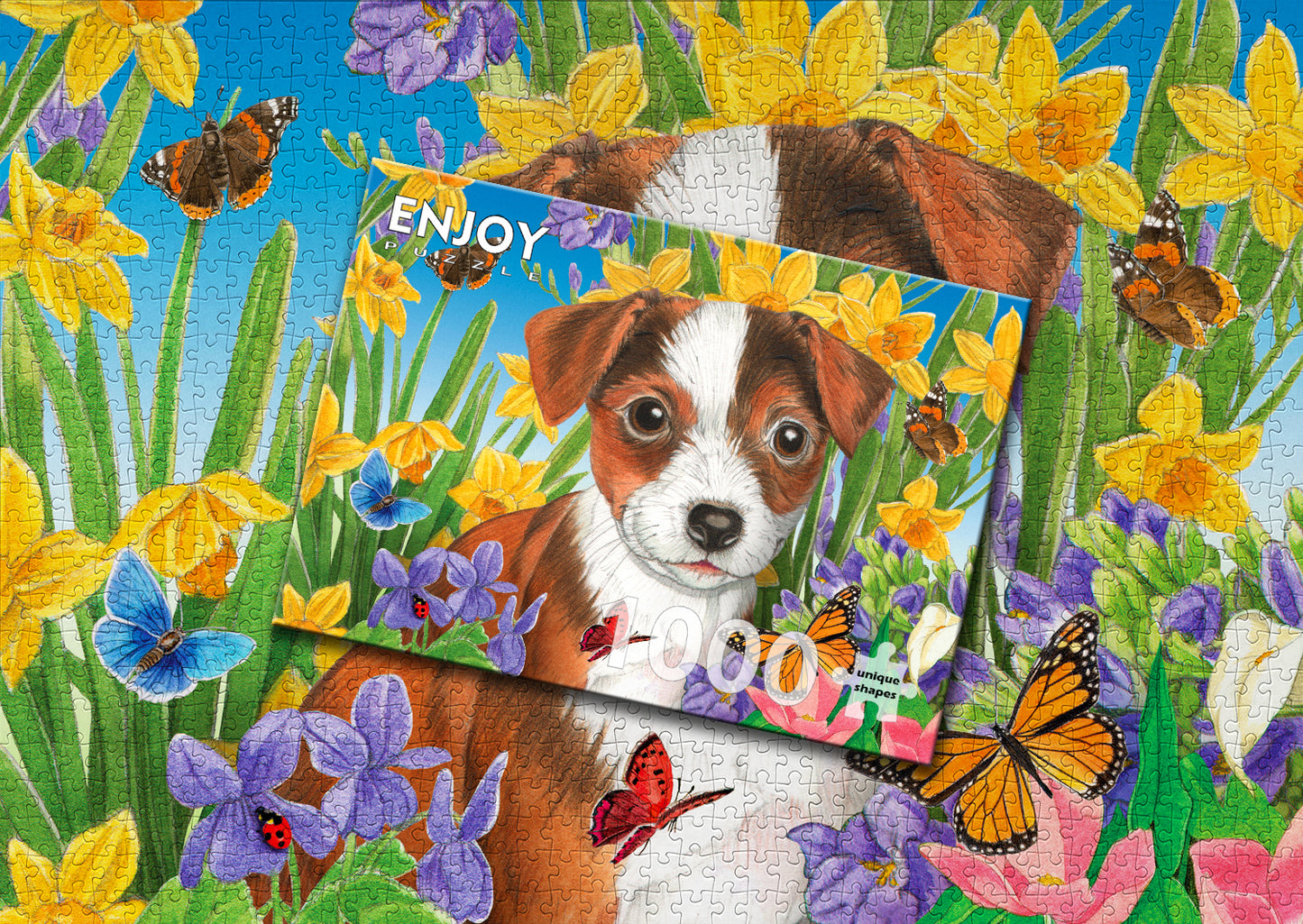 1000 Pieces Jigsaw Puzzle - Puppy Garden (1916)