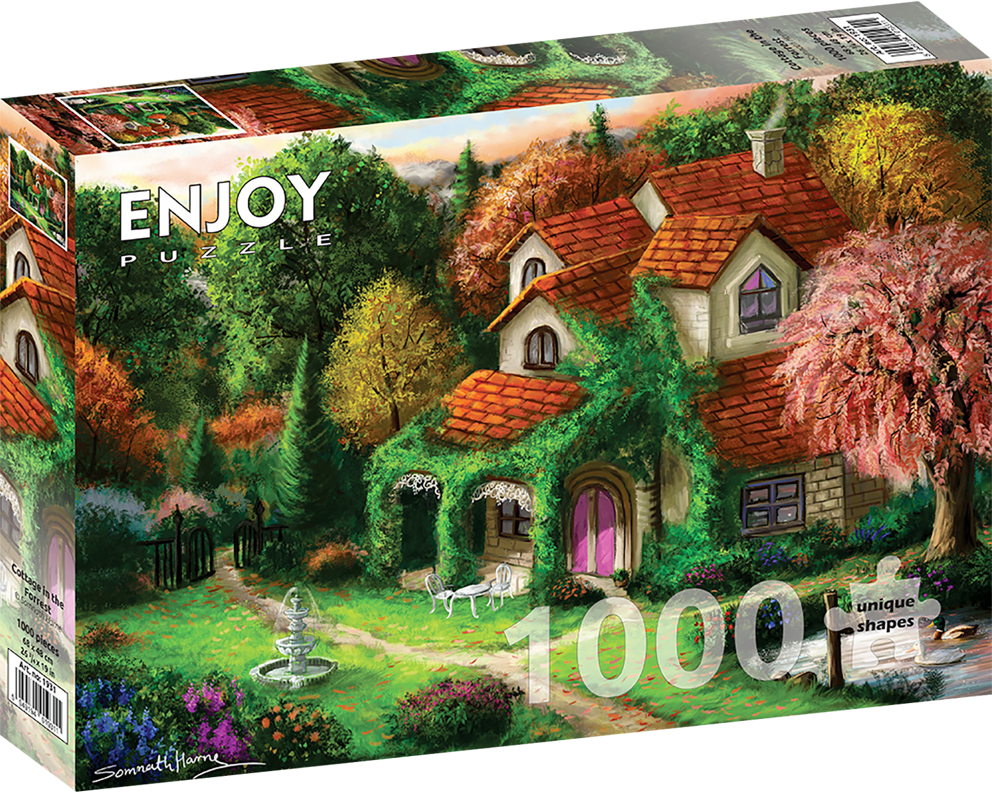 1000 Pieces Jigsaw Puzzle - Cottage in the Forest (1931)