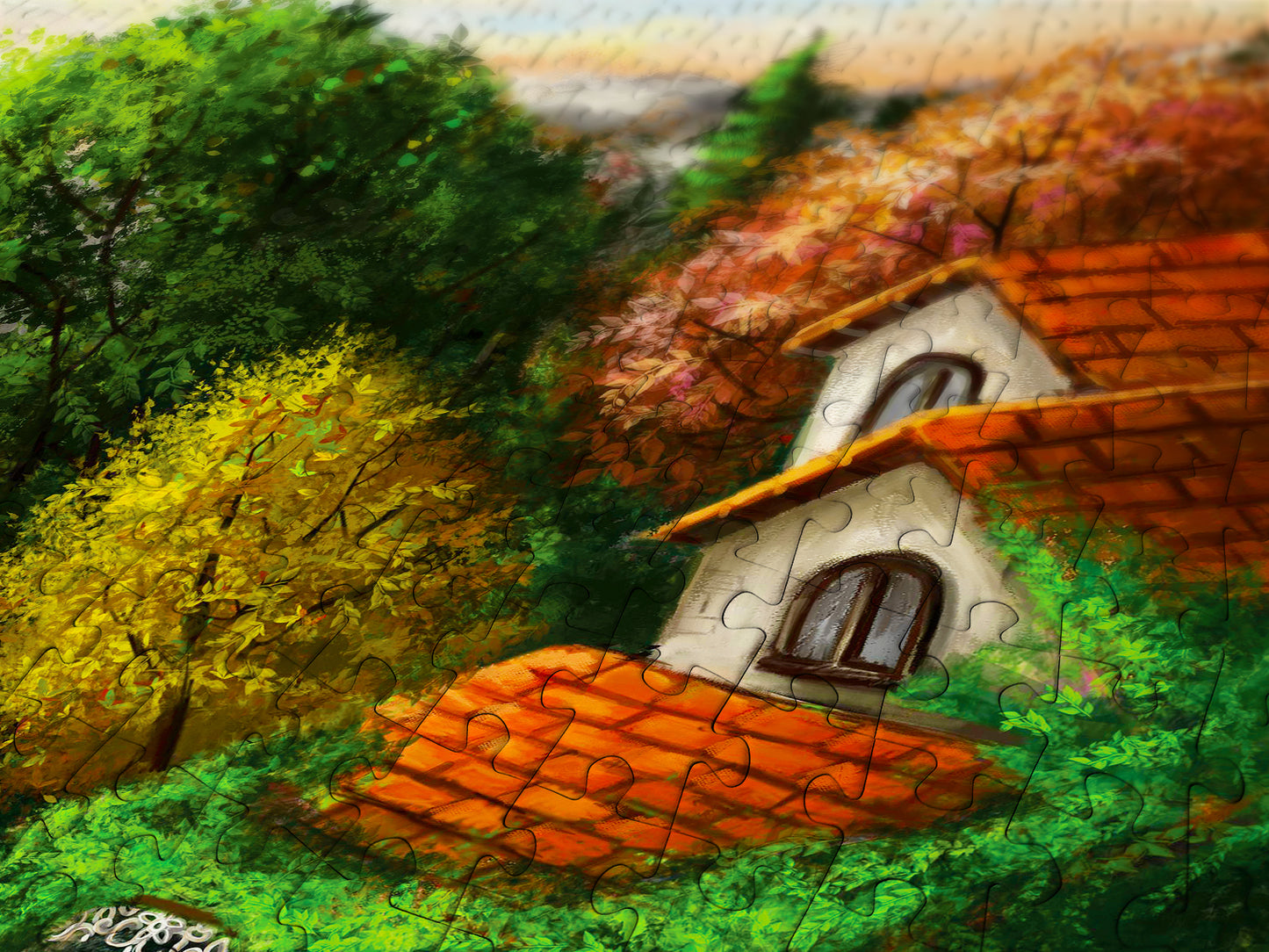 1000 Pieces Jigsaw Puzzle - Cottage in the Forest (1931)