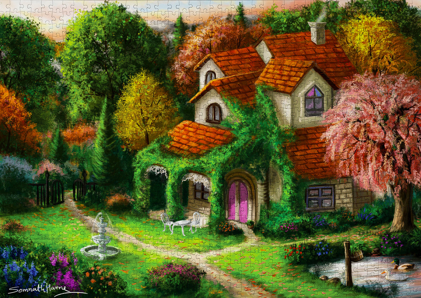 1000 Pieces Jigsaw Puzzle - Cottage in the Forest (1931)