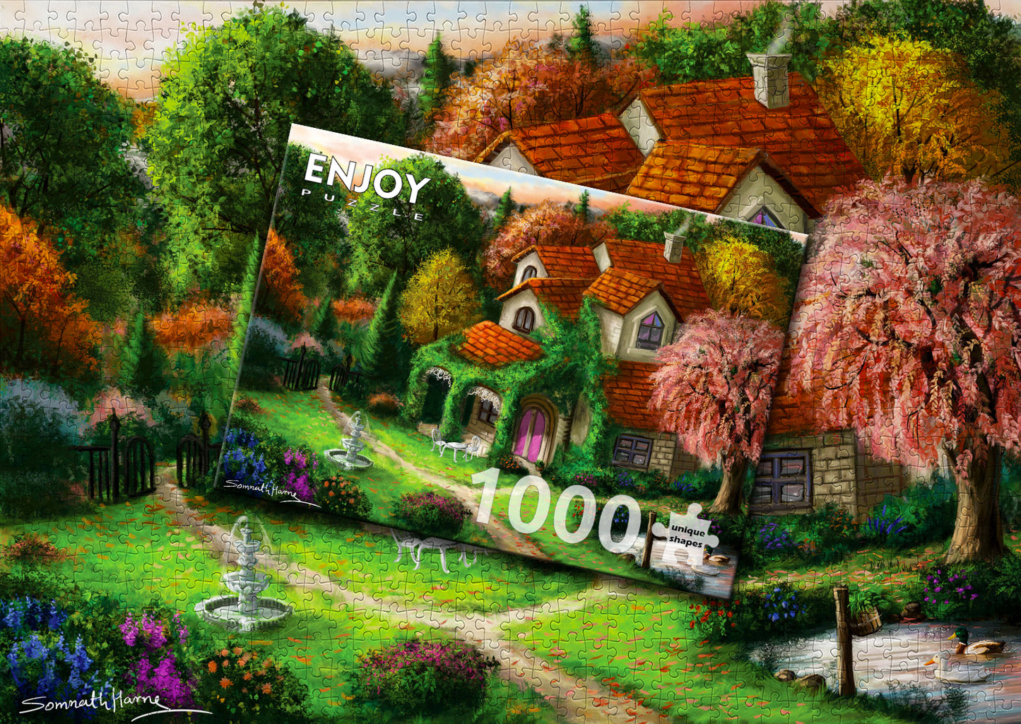 1000 Pieces Jigsaw Puzzle - Cottage in the Forest (1931)