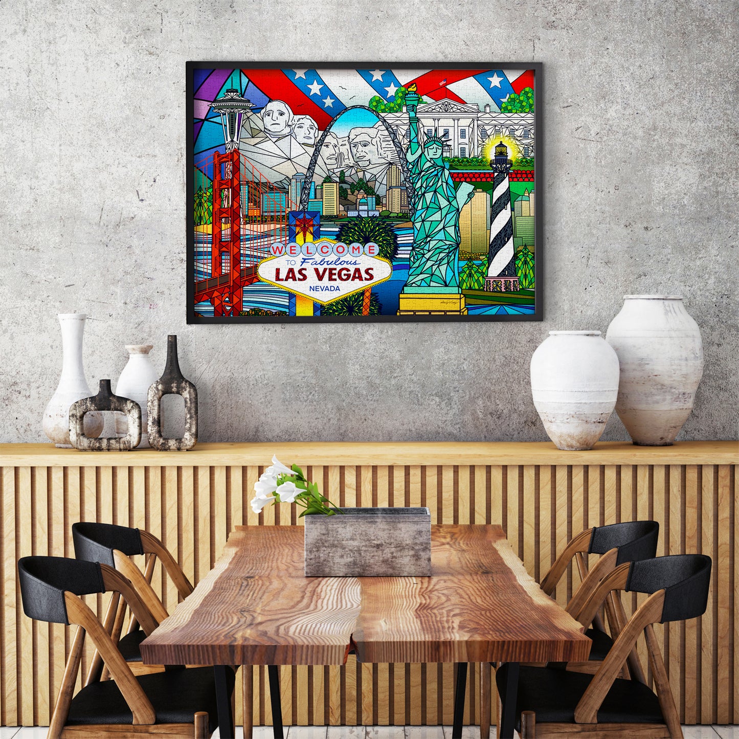 1000 Pieces Jigsaw Puzzle - American Landmarks Collage (1937)
