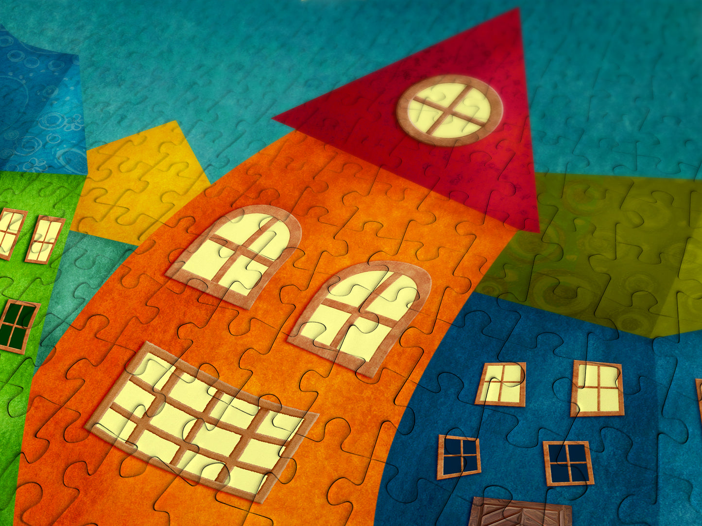 1000 Pieces Jigsaw Puzzle - Fantasy Colorful Houses (1952)
