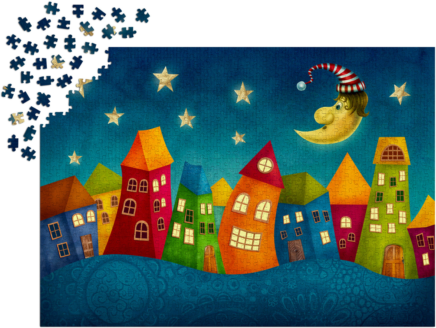 1000 Pieces Jigsaw Puzzle - Fantasy Colorful Houses (1952)