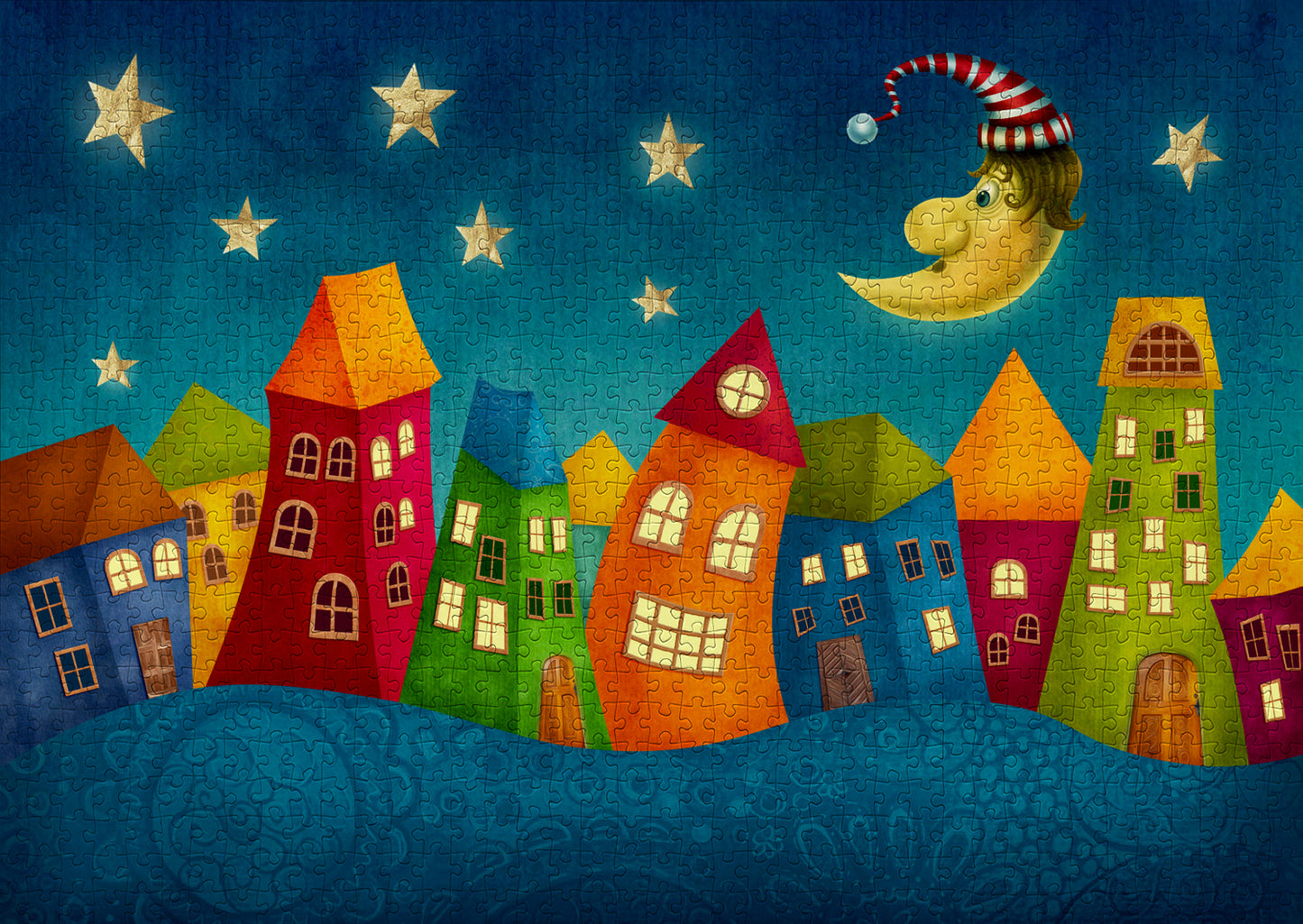 1000 Pieces Jigsaw Puzzle - Fantasy Colorful Houses (1952)