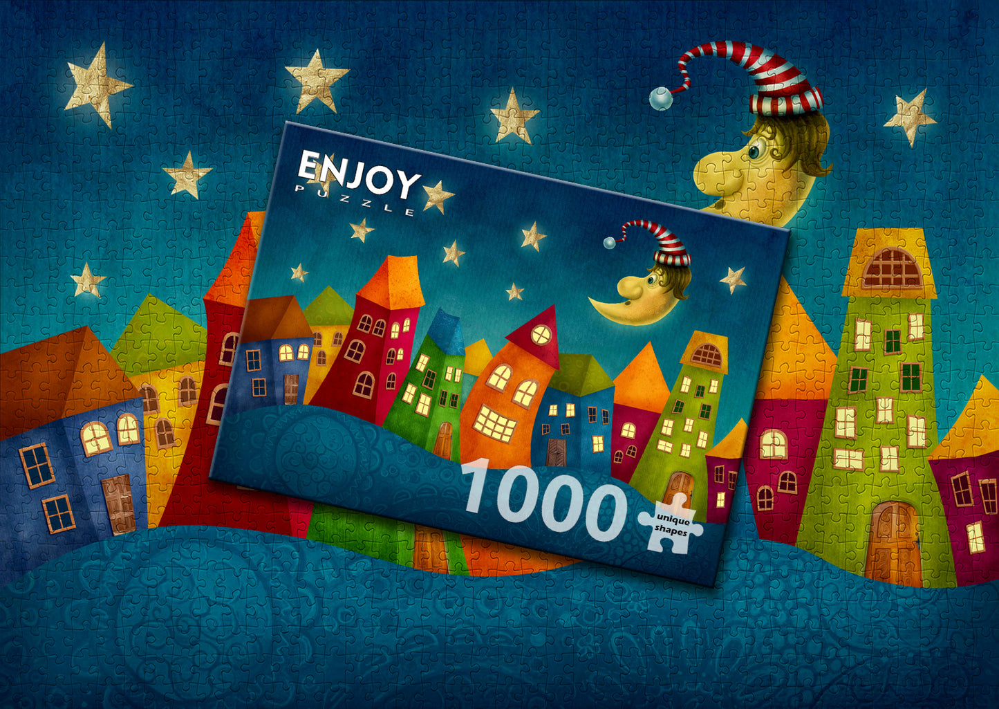 1000 Pieces Jigsaw Puzzle - Fantasy Colorful Houses (1952)