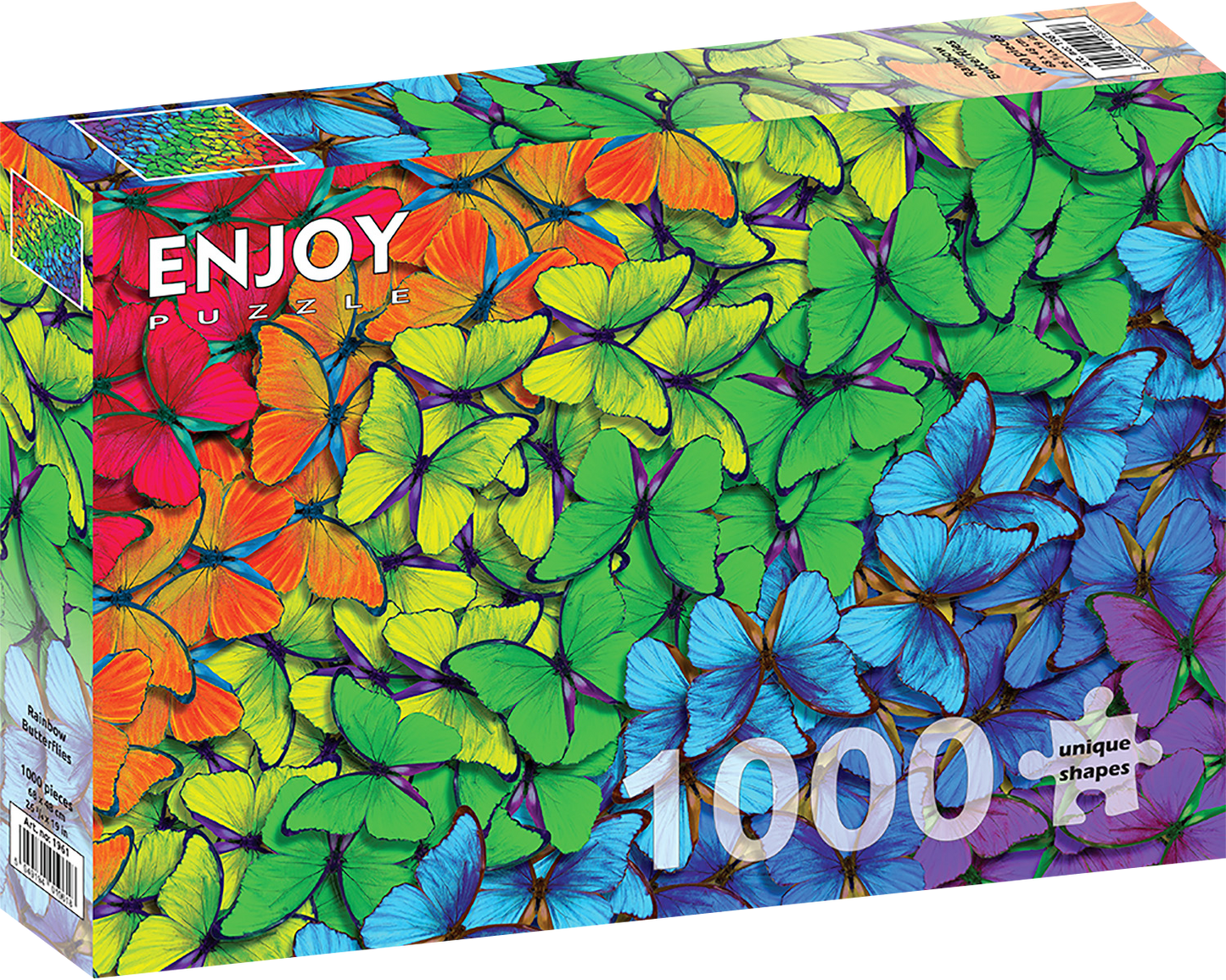 1000 Pieces Jigsaw Puzzle - Rainbow Butterflies (1961)