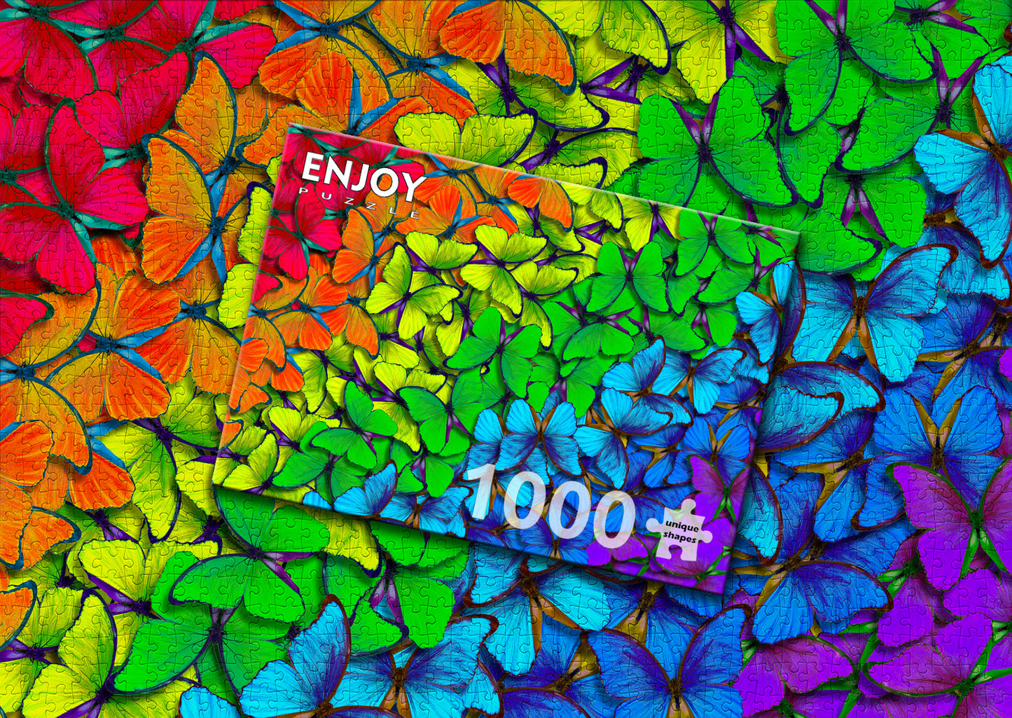 1000 Pieces Jigsaw Puzzle - Rainbow Butterflies (1961)