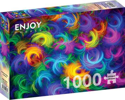 1000 Pieces Jigsaw Puzzle - Abstract Neon Feathers (1964)
